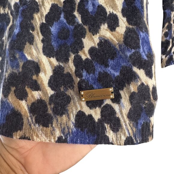Blumarine Women's Multicolor Wool Animal Print Off Shoulder Long Sleeve Top 6 - Picture 5 of 9